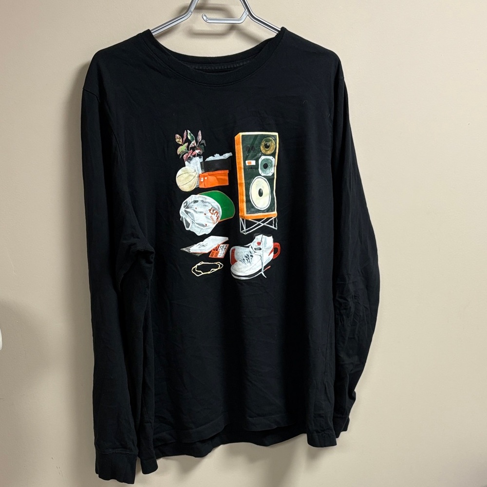Jordon Flight Artist Series Black Long Sleeve Graphic Tee XL
